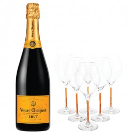 Mel & Rose  Veuve Clicquot VEUVE CLICQUOT BRUT YELLOW LABEL 6 BOTTLES 6  FLUTES